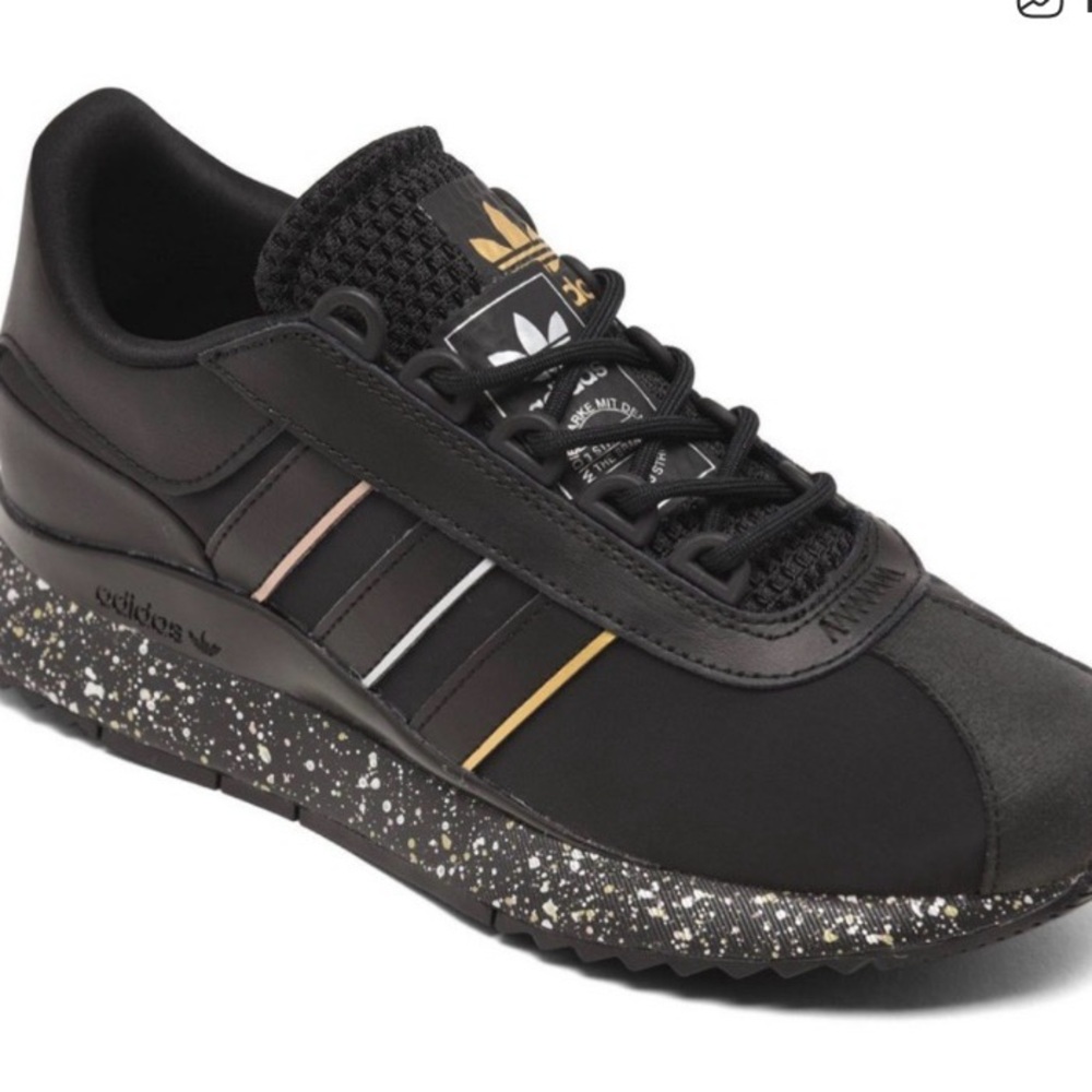 Adidas Women's Black Sneaker with Metallic Accent SL Andridge